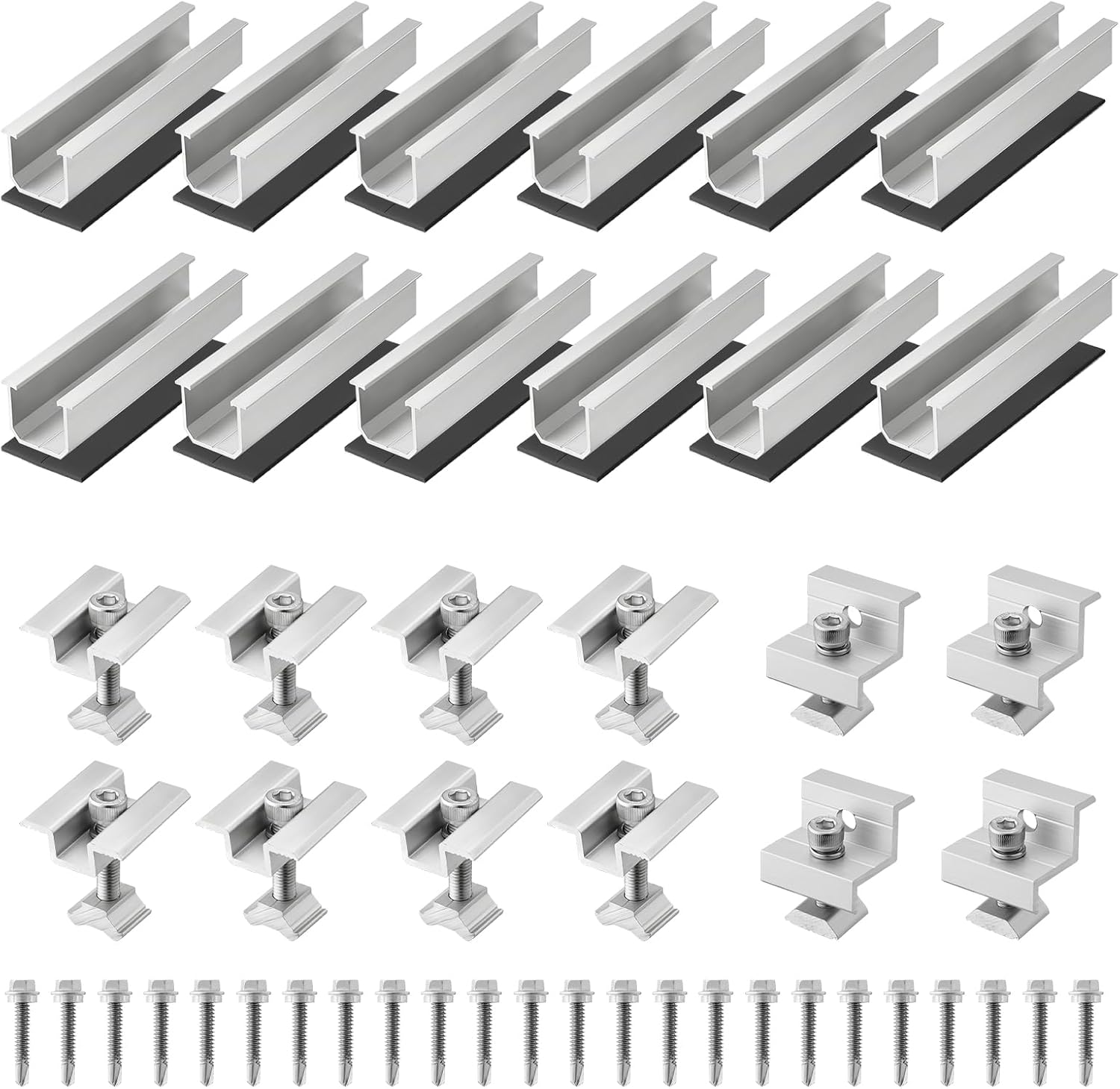 12 Pcs Solar Panel Mounting Brackets Aluminum Alloy
