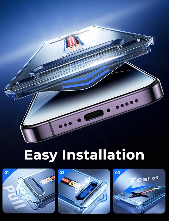 MAGIC JOHN 2 Pack for iPhone 14 Pro Max 6.7 inch Tempered Glass Screen Protector, Auto Dust-Elimination Installation, Bubble Free, Dynamic Island Compatible, HD Clear, Easy Installation