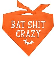 Vista 10 de Bat Sh*t Crazy Halloween Dog Bandana (negro, OS 850)