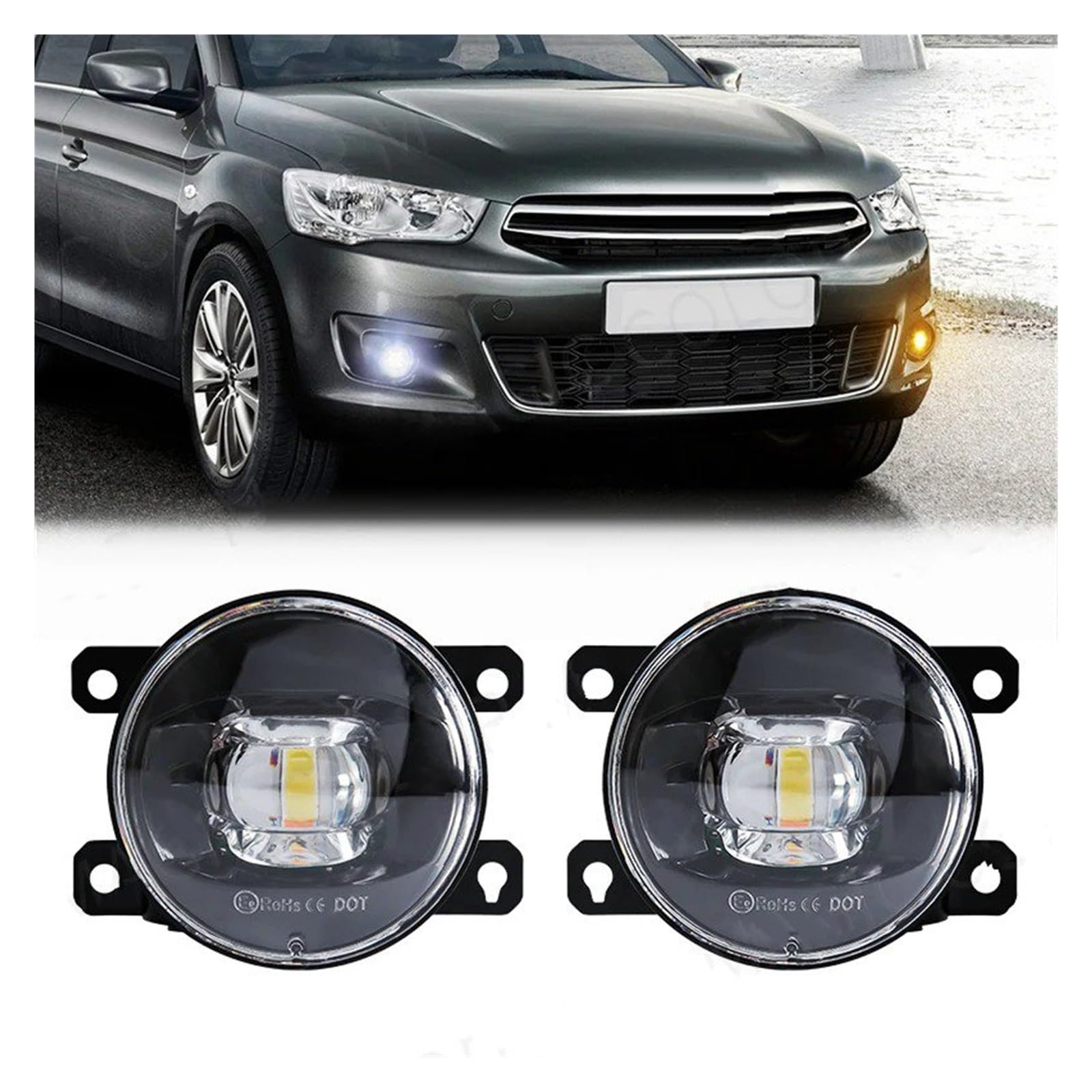 Luz Antiniebla LED Para Ford Para FOCUS Para MK2 SE Para SEL Para Titanium Para 4 Cilindros Luz Antiniebla 8000LM 30W 12V. Luces Antiniebla Luz Niebla(P-Amber)