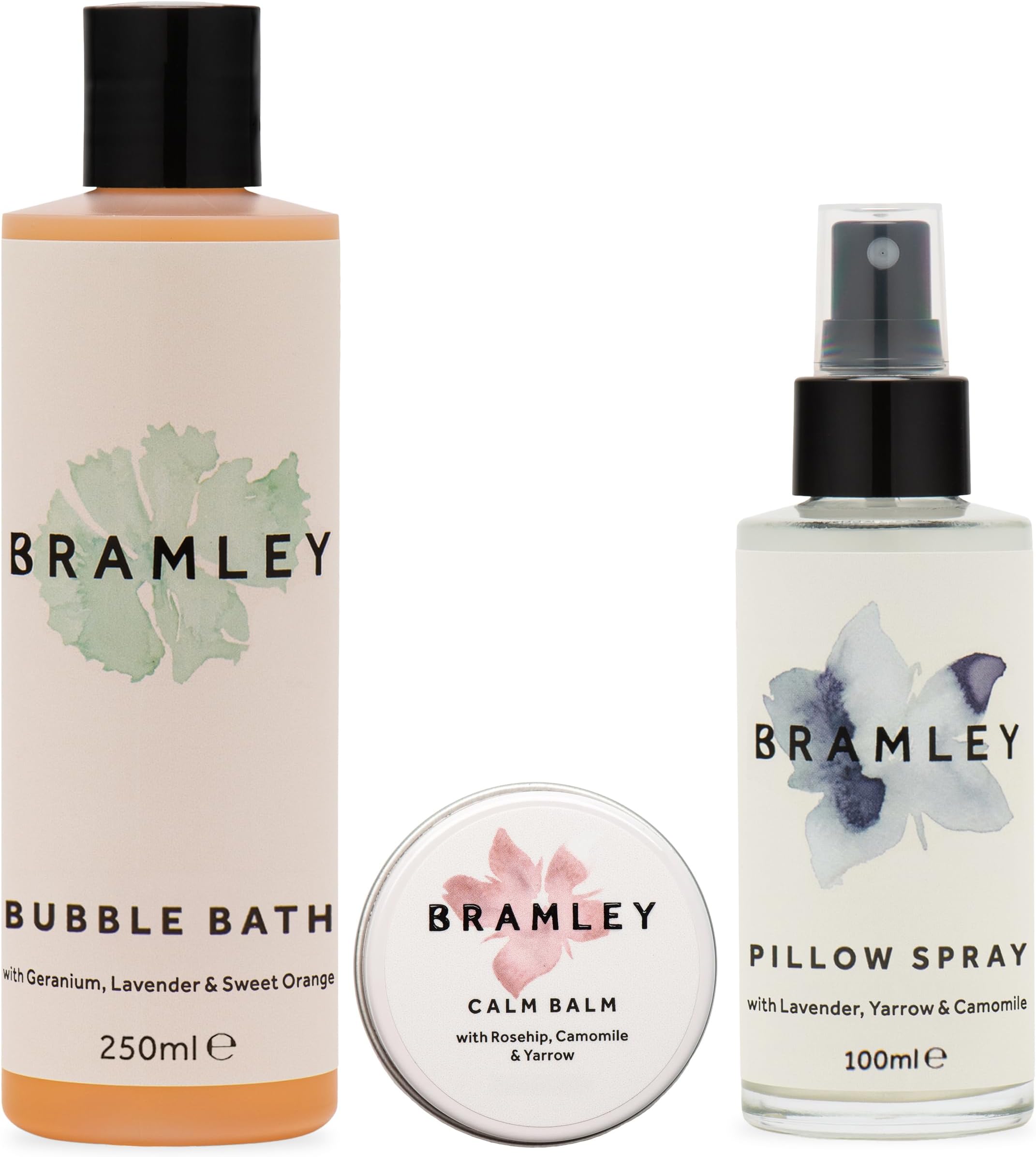 – Bramley Night time Ritual Bundle, Includes 100ml Sleep Spray, 250ml Bubble Bath & Calm Balm