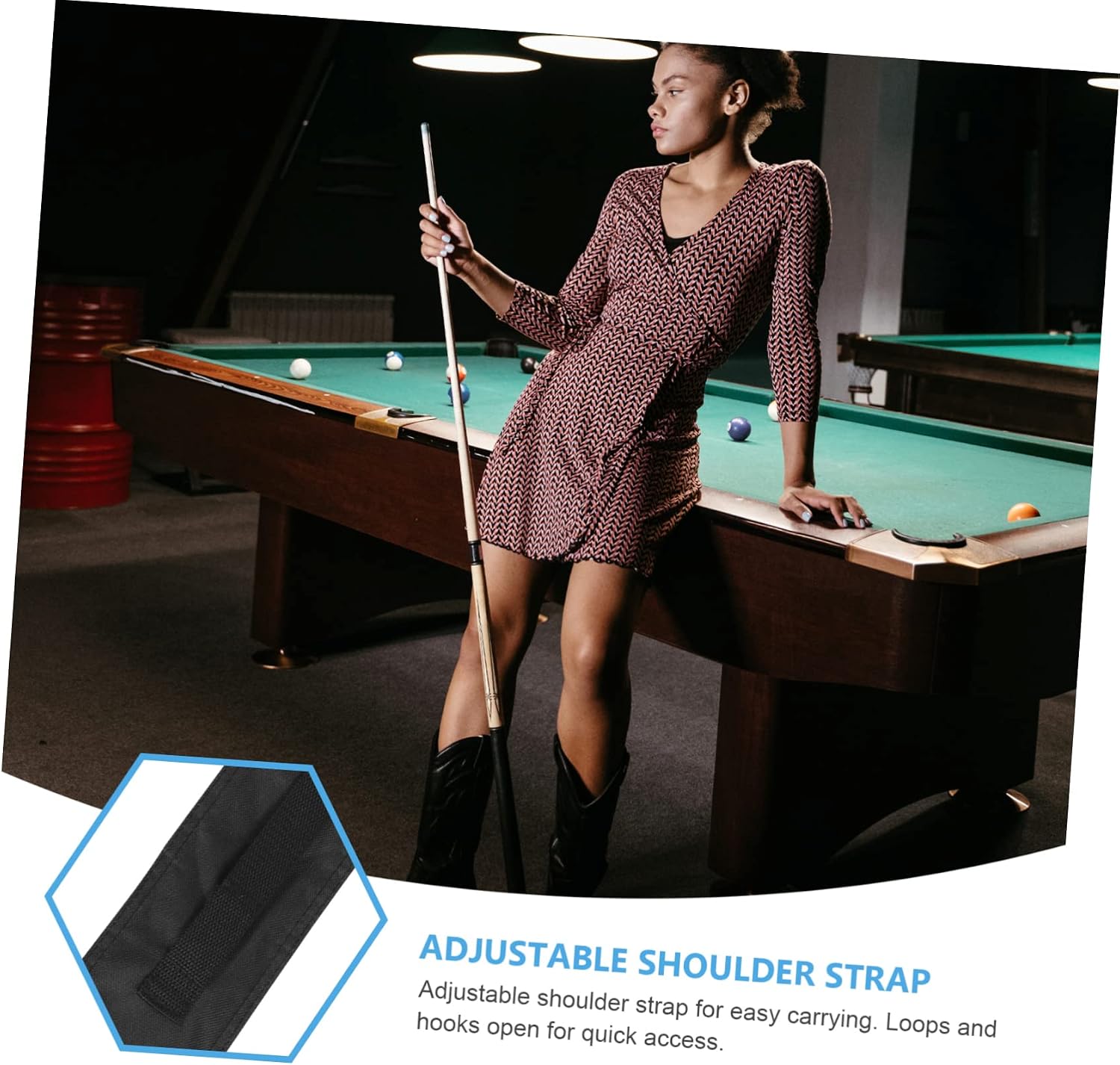 Kisangel Case Carry Bag Billiard Case Billiards Bag Pool Stick for 1 Stick Protective Cover for Travel