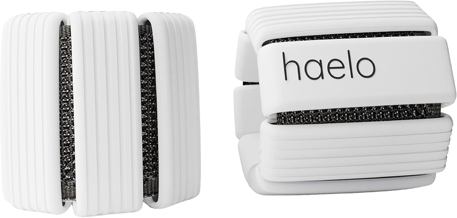 Haelo Hoops - Set of 2 (1lb Each) | Adjustable Wearable Wrist & Ankle Weights for Men and Women | Yoga, Dance, Barre, Pilates, Cardio, Aerobics, Walking