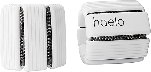 Haelo Hoops - Juego de 2 pesas ajustables para muñeca y tobillo (1 libra cada una), para yoga, danza, barras, pilates, cardio, aeróbicos, caminar