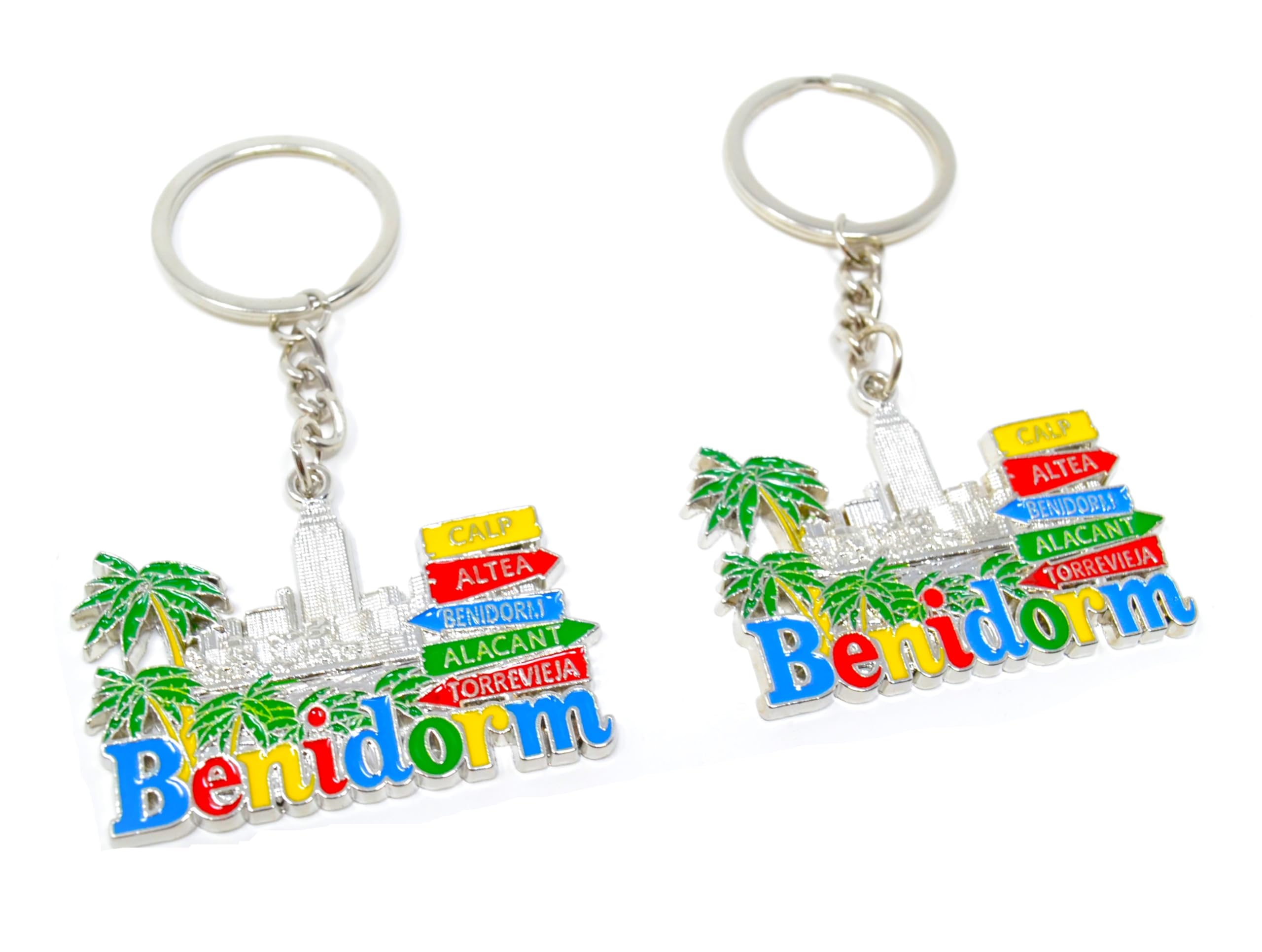 better with friends 2 PACK logo design Benidorm Alicante Altea. 6 cm Spanish keyring from Spain. flamenco.centro benidorm, red, M