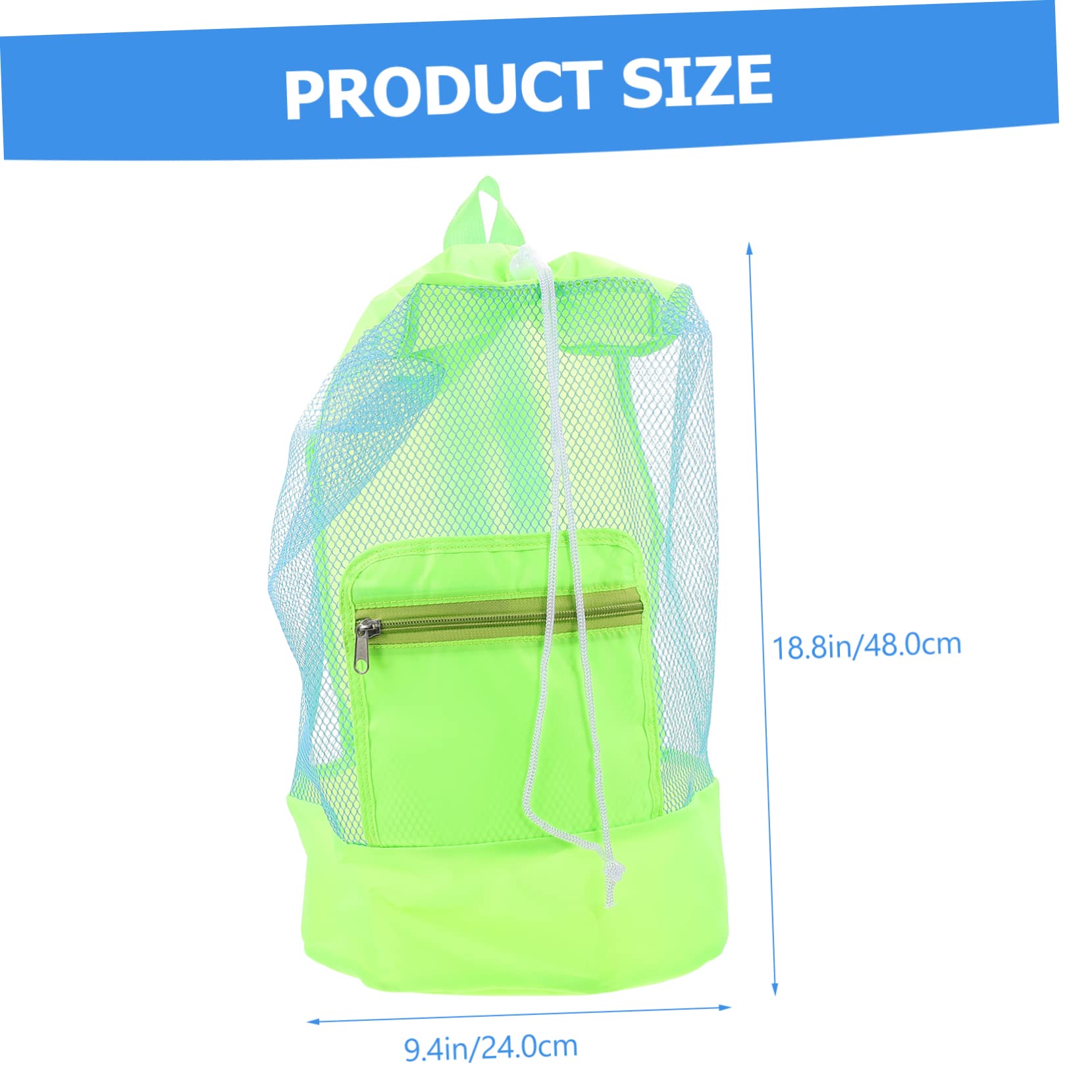 BRIGHTFUFU Beach Toy Storage Backpack Mesh Bag for Beach Toys Adjustable Shoulder Straps