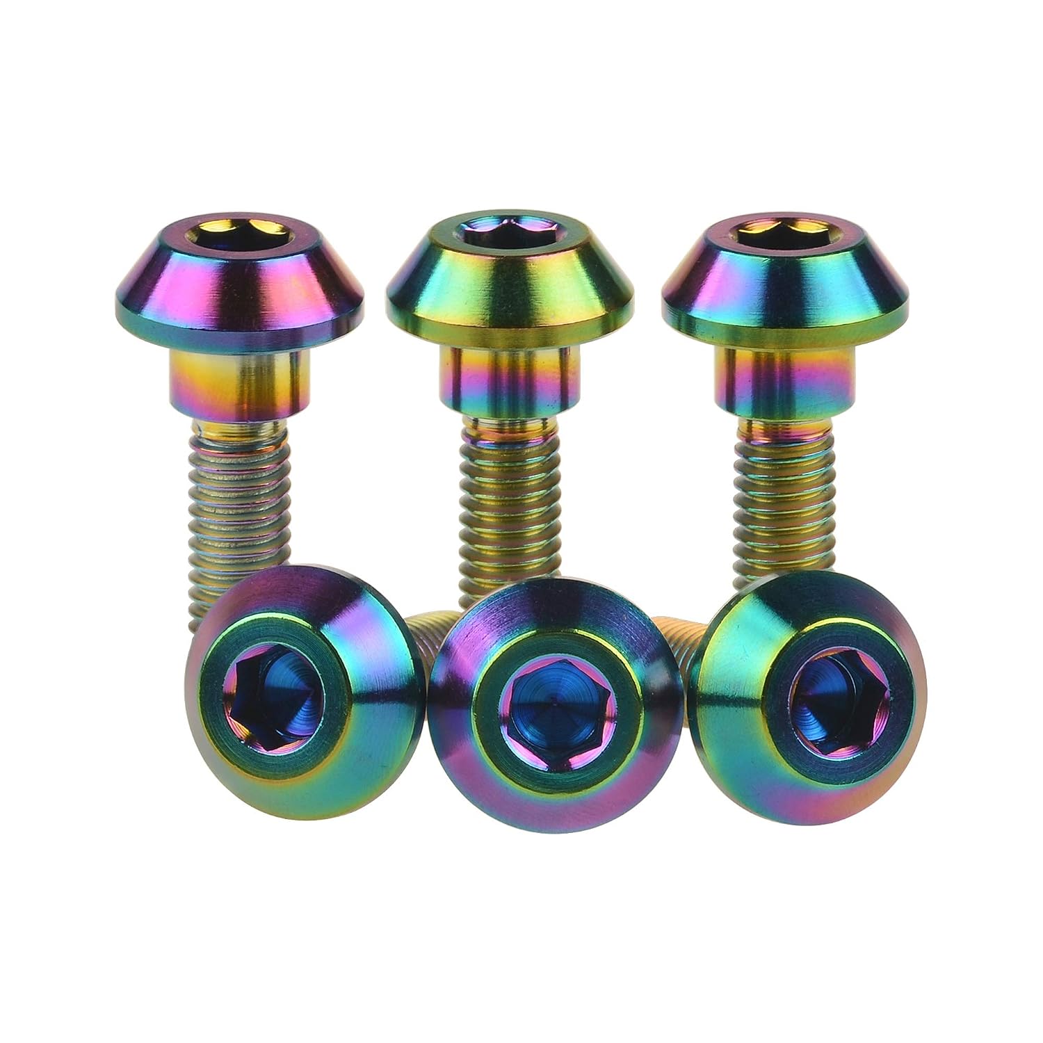 Titanium Motorcycle Brake Disc Bolt Screw M6 x 20 25mm for Suzuki GSXR Yamaha R1 R6 YZF Pack of 6 (Colorful, M6x20mm)