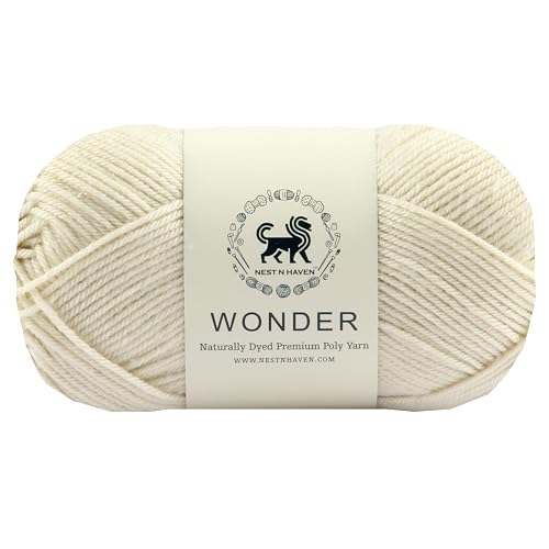 NESTNHAVEN,Wonder,Poly Yarn Supersoft Hand Knitting Wool Ball,(1 Ball/100 Gram Each)Suitable For Craft,Crochet,Amigurumi,Garments,Flowers And Hobby Projects,2 Fine,Shade No-Nnhw(Off White)