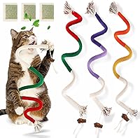 TEAWOO 3-Pack XL Cat Chew Rope Toys 27.5" Sisal Cotton with Catnip - Teeth Cleaning Dental Health Chew Toys for Cats