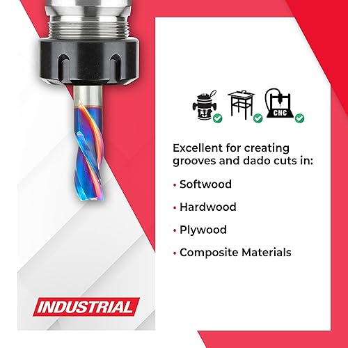 Miniatura 18 de Amana Tool 46051-K SC Spektra Extreme Tool Life Coated Spiral Plunge 1/8 de diámetro x 1/2 CH x 1/4 SHK 2 pulgadas de largo