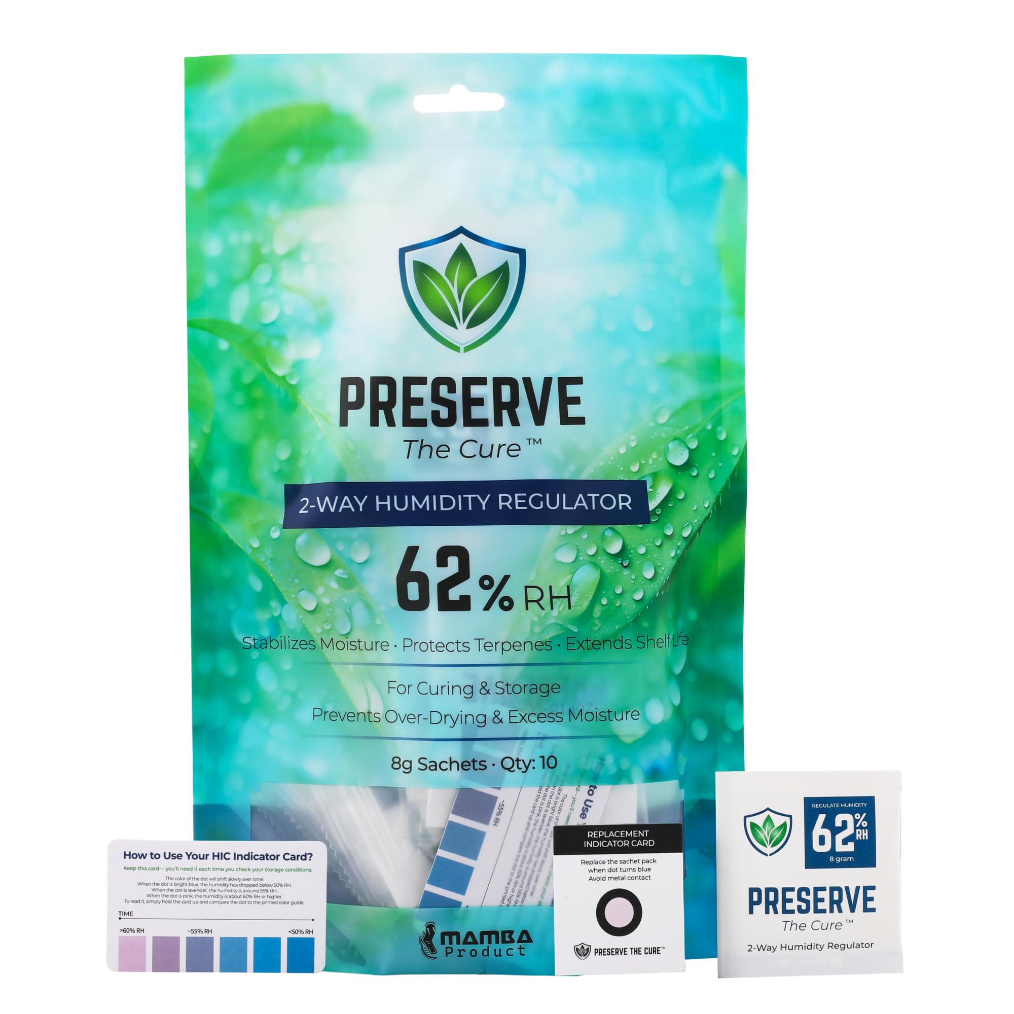Mamba Preserve The Cure 62% RH Humidity Control Packs 8g for Containers