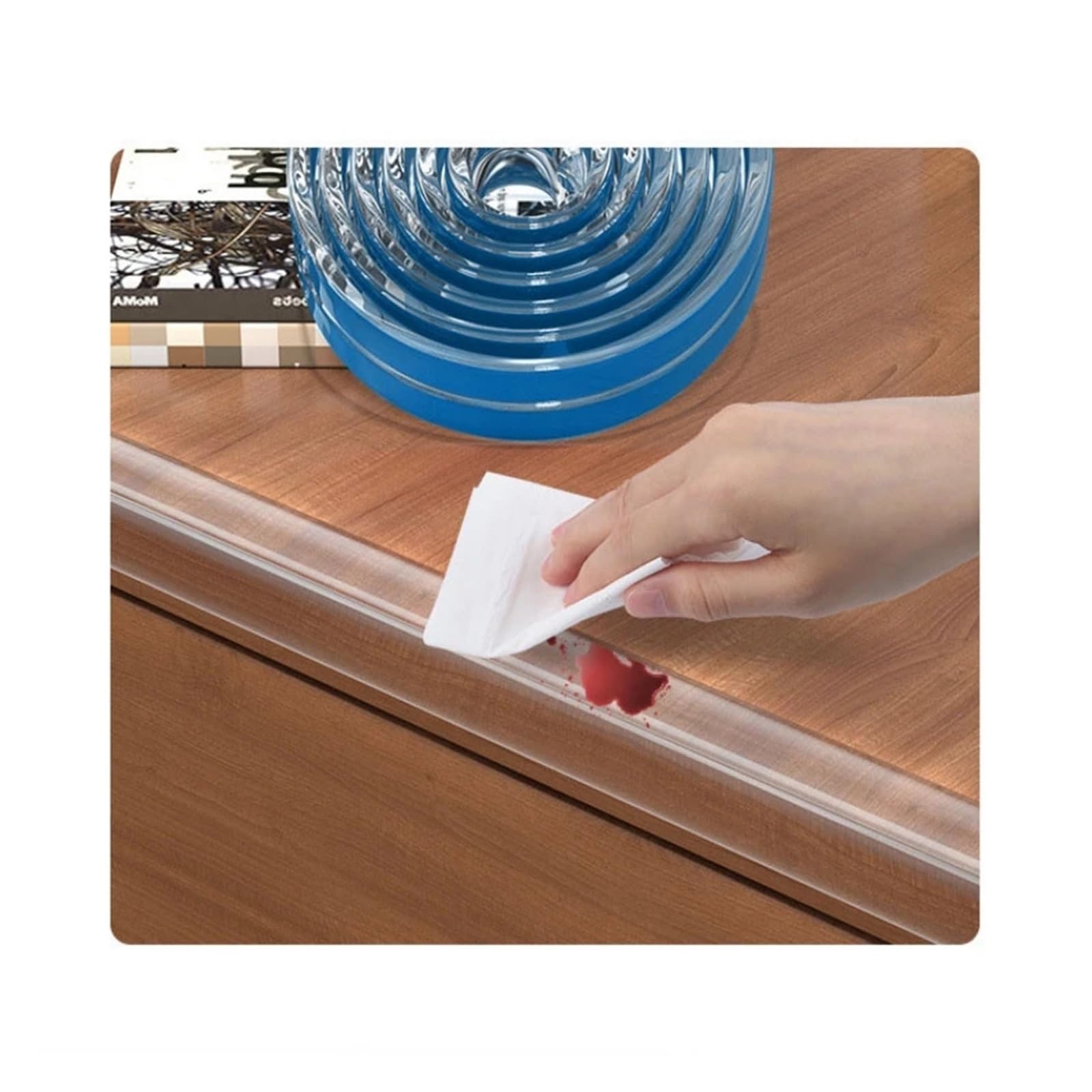 Paraspigoli per Bambini Bambini Blu Anti collisione Tavolo Angolo Cintura di Protezione Bambino Prevenire Collisione Trasparente Invisibile Autoadesivo Cintura di Sicurezza(GMY142-L-15MM-6M)