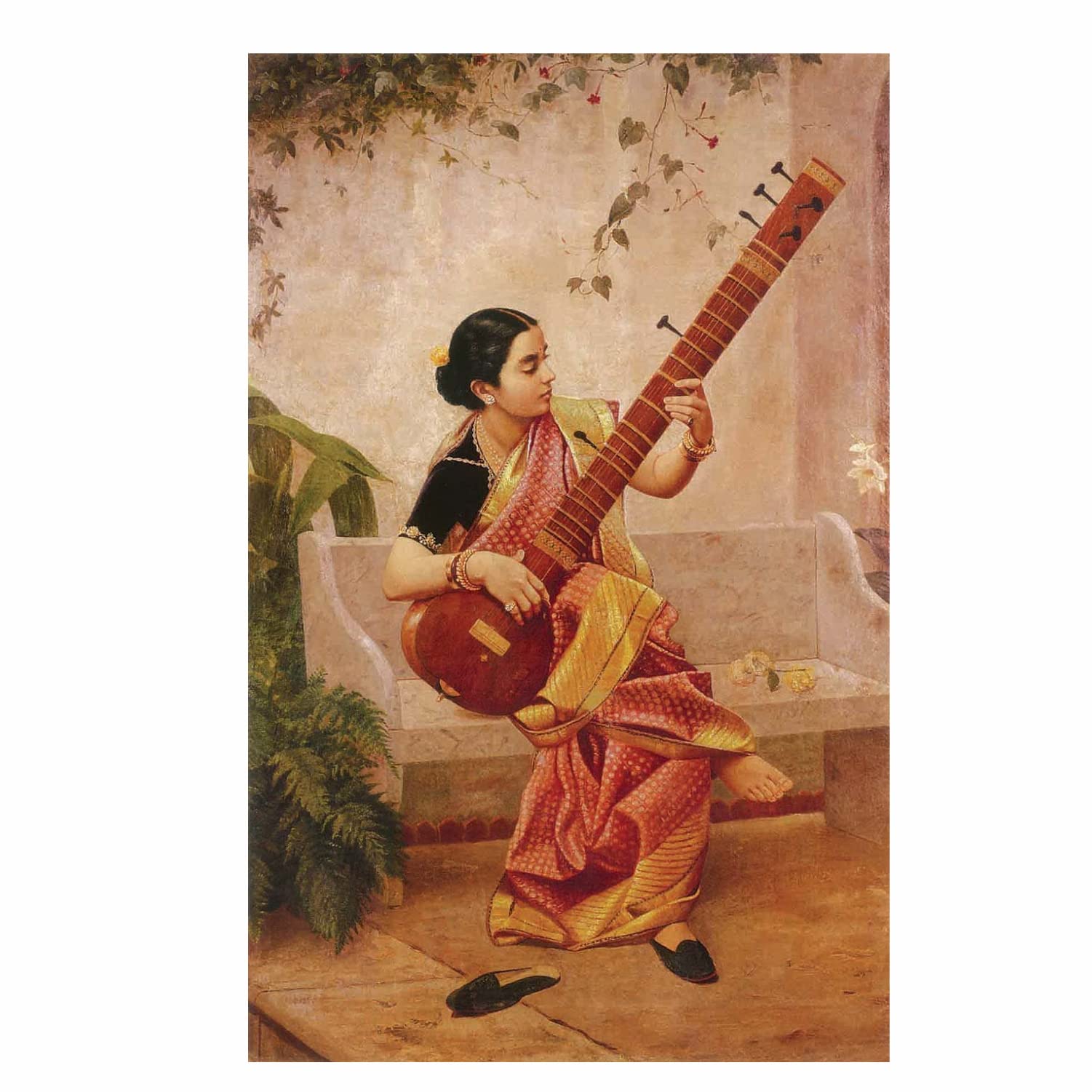 Paper Plane Design Kadambari Unframed Canvas Prints Raja Ravi Varma Paintings (24 X 16 inches)
