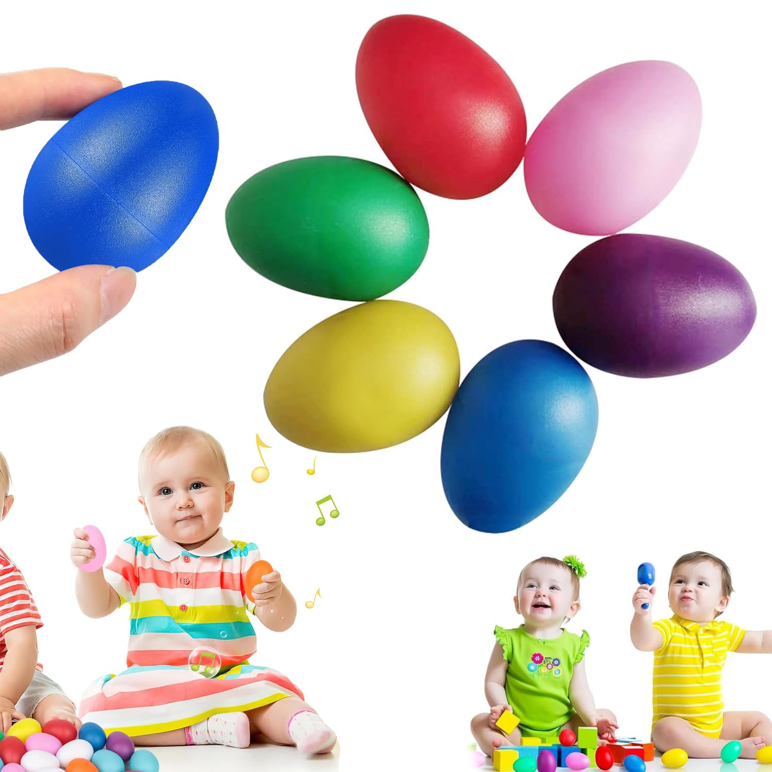 Zestaw 6 sztuk jajka marakasowe jajka shaker zestaw grzechotka rytm jajka shaker zabawka, grzechotka jajka rytm, jajka muzyka dla dzieci, sprzęt do zabawy dla dzieci