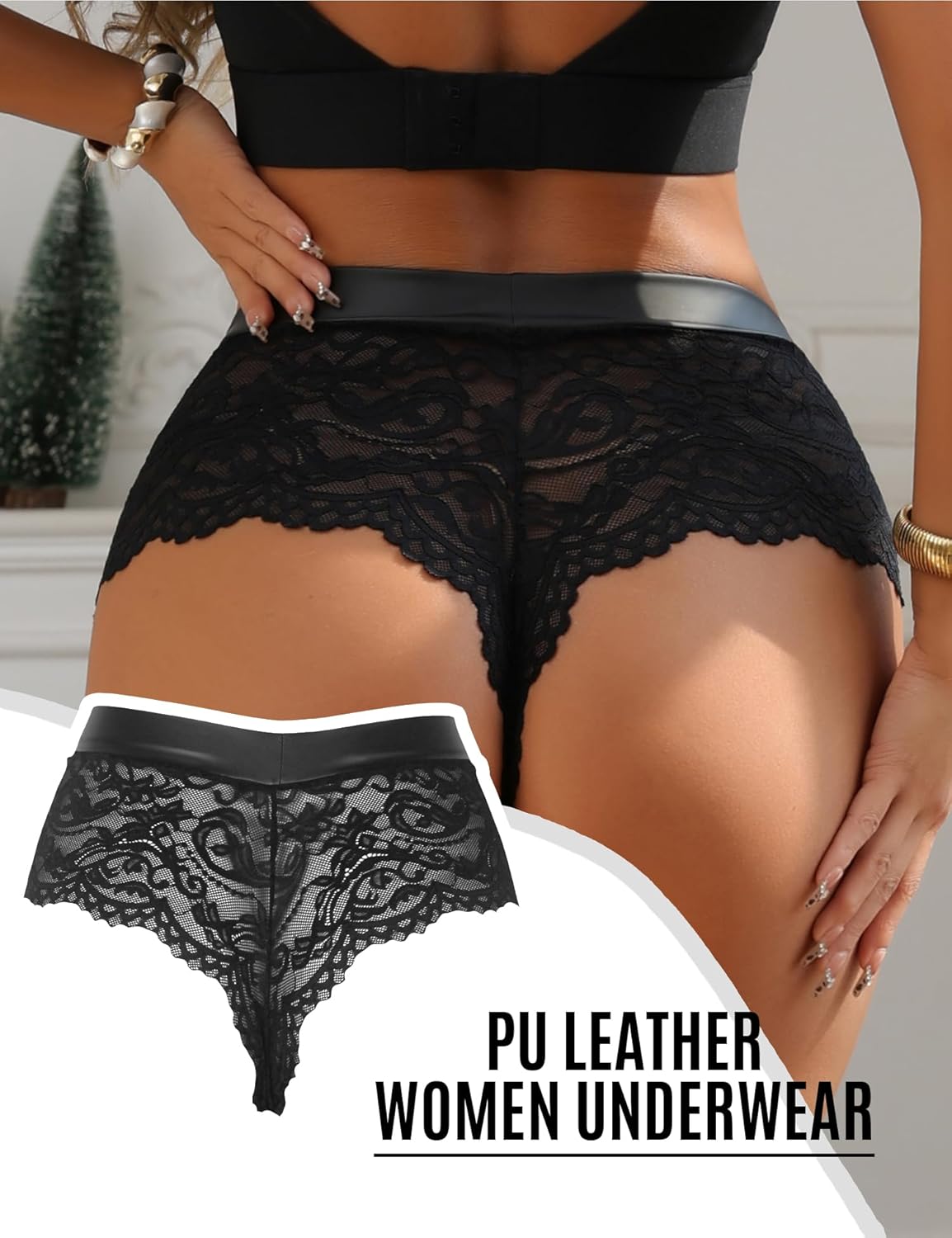 ohyeahlady Women's Underwear Sexy Cheeky Punk Panties Lace Shorts Breathable Boyshorts Briefs S-2XL - Image 2