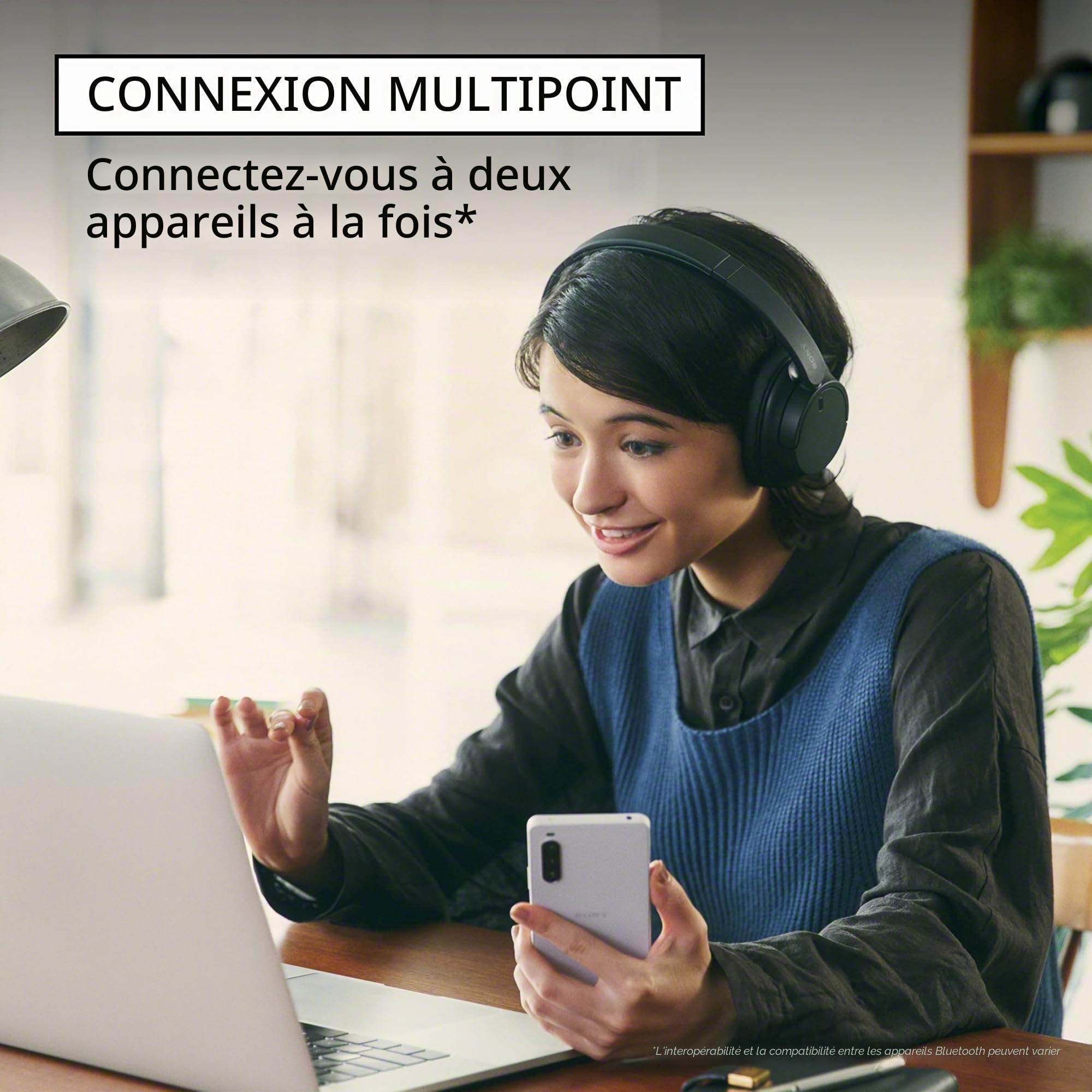 Sony Casque sans Fil WH-CH720N avec Noise Canceling, Noir (Version Nationale)