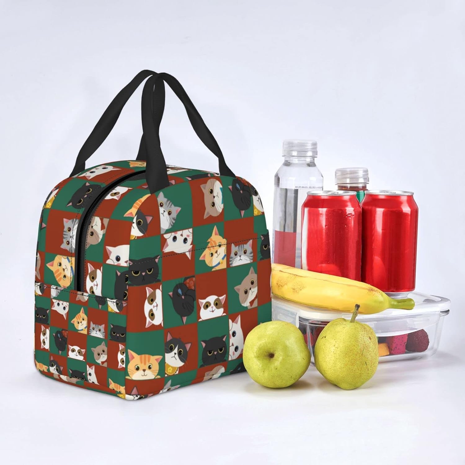 Cat Lunch Bag Kids Cute Insulated Cat Lunch Box for Girls Women Men Reusable Lunch Tote for Office Work Picnic Hiking - Image 8