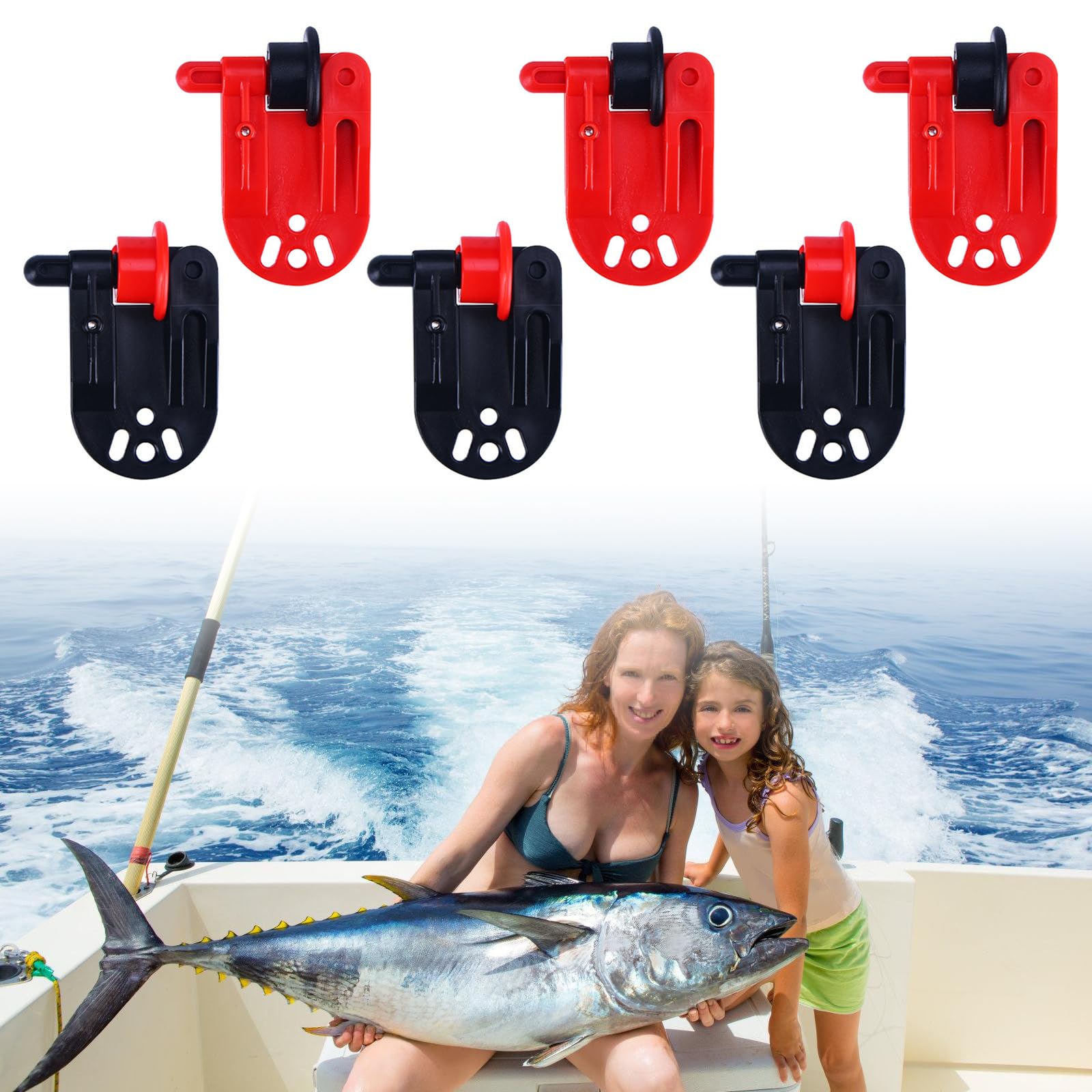 ohohulo 6Pcs Heavy Tension Release Clip Planer Board Release Clips for Fishing Trolling Downrigger Clips in-line Side Clip