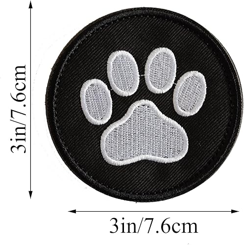 Miniatura 9 de 2 piezas de bandera estadounidense táctica con rastreador de perros, parches de patas de perro con respaldo de gancho para chalecos de animales de