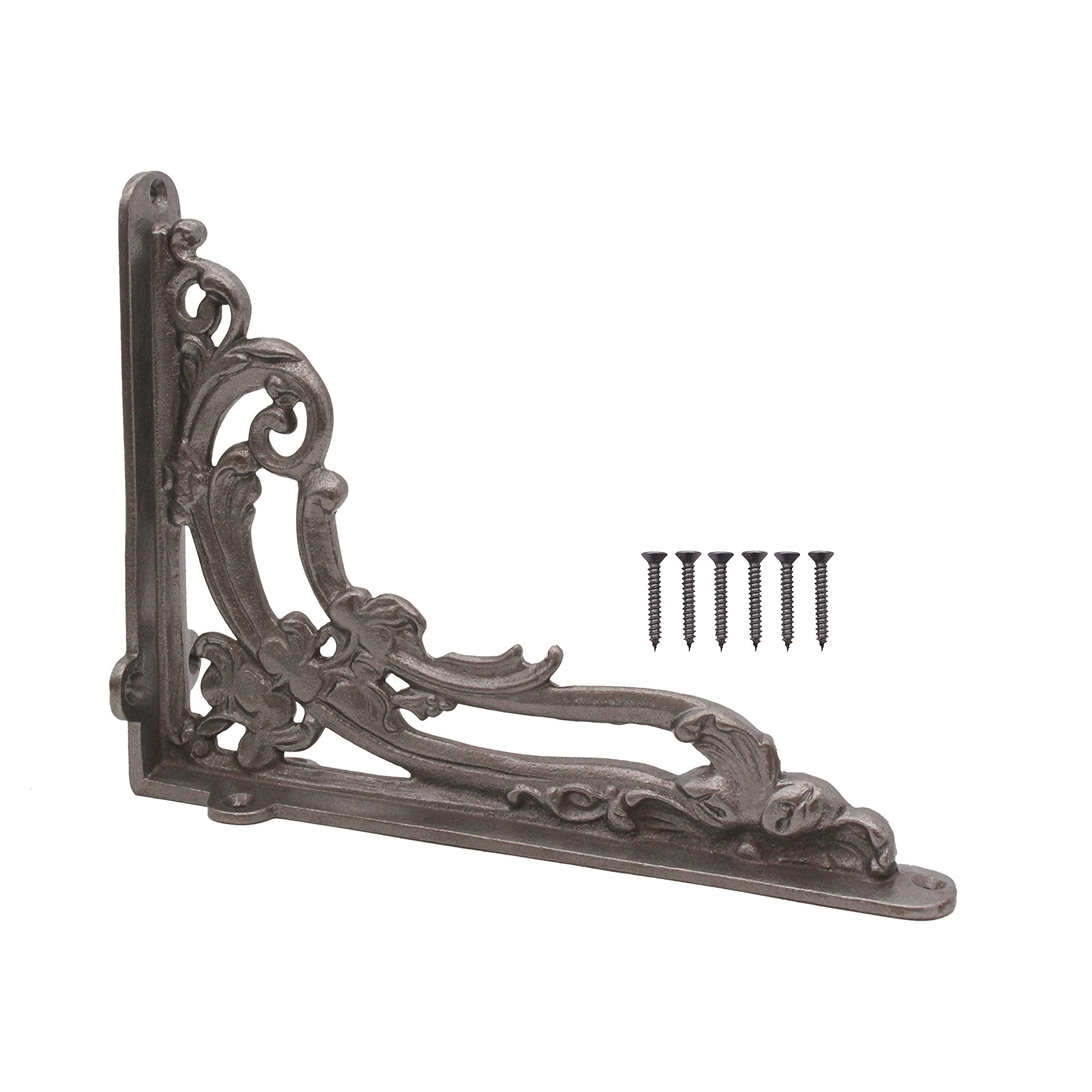 Eai Natural Iron Cast Iron Bracket, Edwardian Period Style Shelf Support