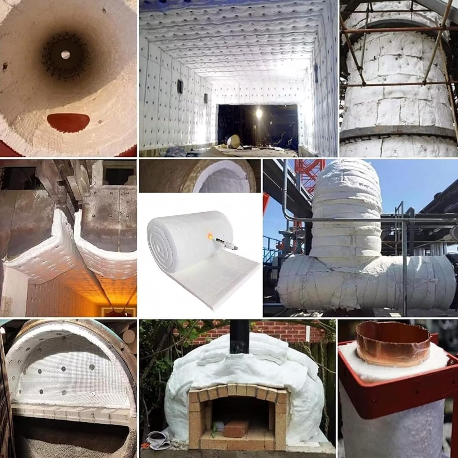 Manta Ignífuga con Aislamiento De Fibra De Cerámica - para Estufas, Hornos, Ladrillos Refractarios, Calderas, Herrería, Horno De Forja
