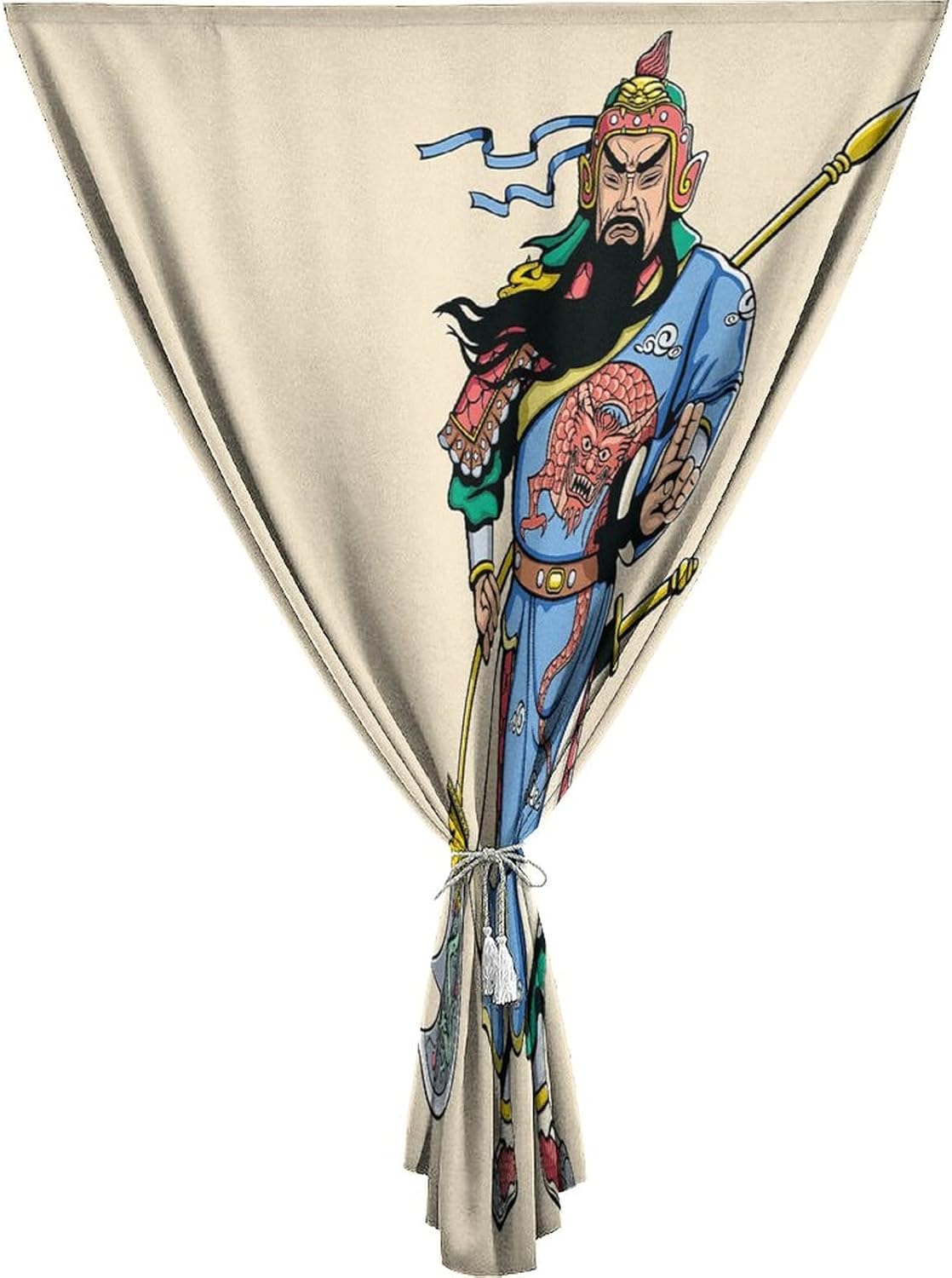 Adjustable Blackout Shades, Ancient China Portable Blackout Curtain, Legendary Chinese Culture Brave Ancient Figures Print Temporary Blackout Blinds,47W x63L Inch, for Bathroom Living Room Bedroom