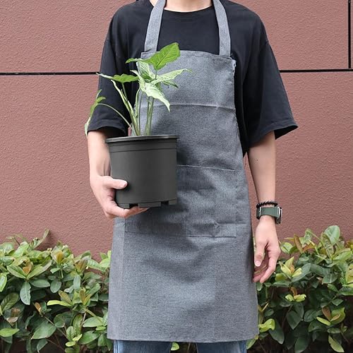 Miniatura 9 de IHDYPPEW 26 Pack 1 Gallon Nursery Pot, 6 Inch Garden Pots, Plastic Flower Pot with Matching Tray (Black)