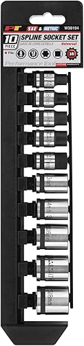 Performance Tool W38194 - Juego de llaves de vaso universal de 38 pulgadas, 10 piezas métricas y SAE