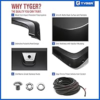 Vista 5 de Tyger Auto Fender Flare Compatible with 2007-2013 Toyota Tundra, Smooth Textured Black Paintable Bolt-Riveted Style 4pc TG-FF8T4398
