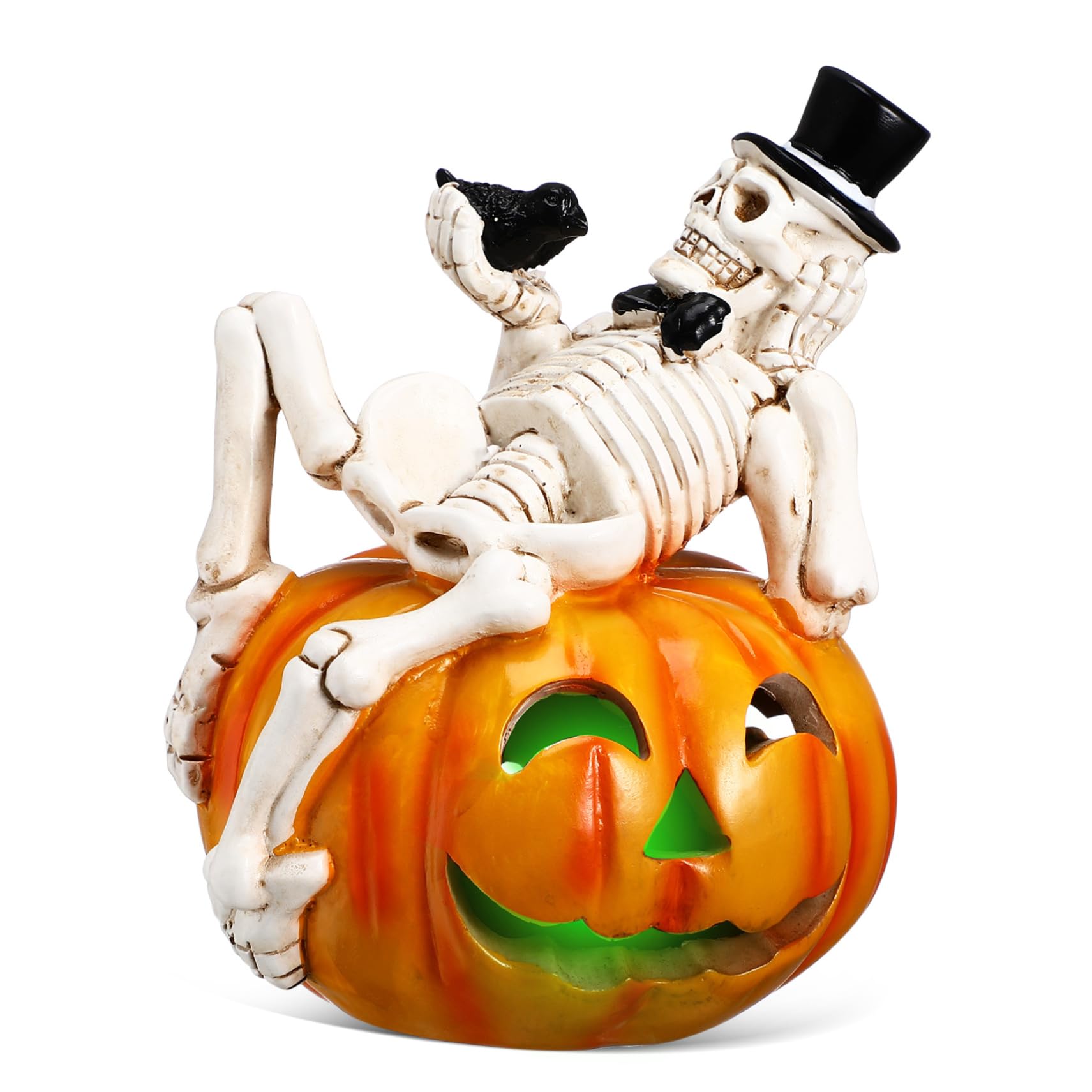 TOYANDONA Pumpkin Lamp Led Skull Light Halloween Decor for Indoor Use Fun Faux Pumpkin Decoration for Parties and Mantels Safe Material Spooky Illumination