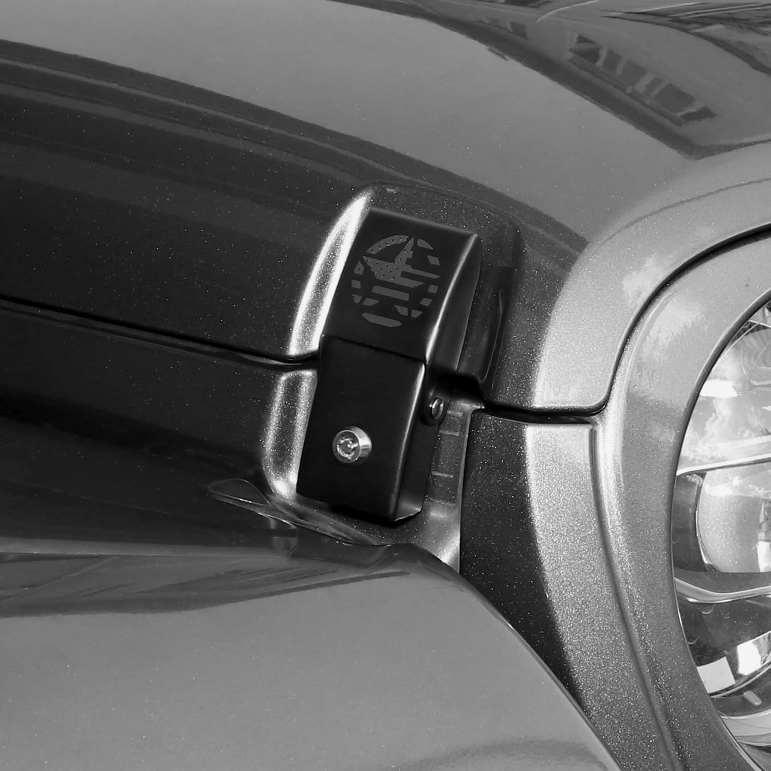 CheroCar Locking Hood Latches Catch Kit Aluminum Alloy Hood Locks for 2007-2018 Jeep Wrangler JK JKU, 2018-2022 JL JLU & 2020-2022 Gladiator JT