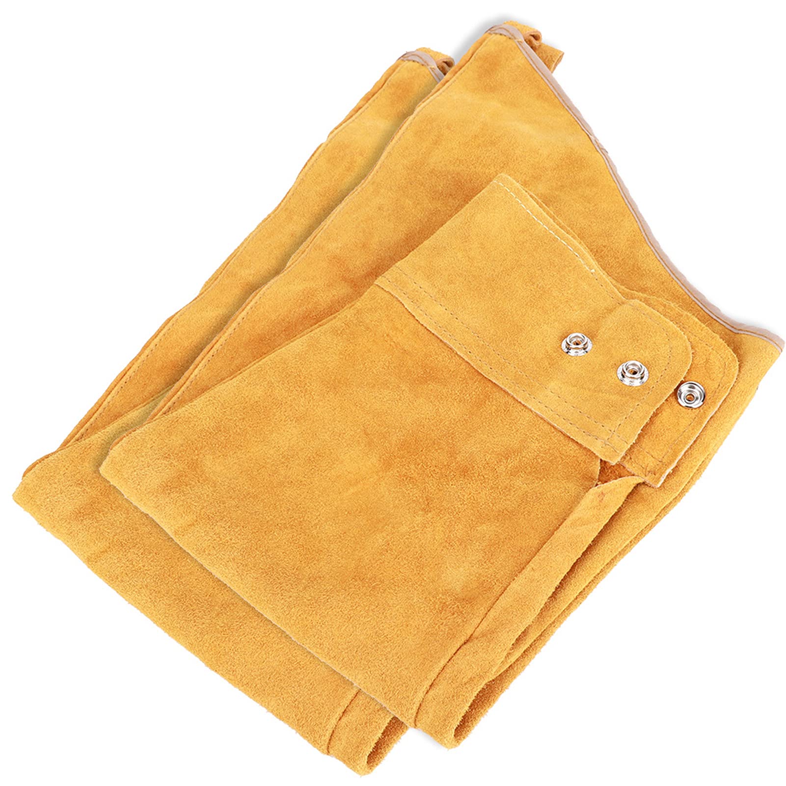 Tomantery Welder Orange Heat Resistant Fire Retardant Line Stitching Protective Sleeve Cowhide Material for Welding