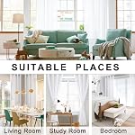 JIUZHEN Rideaux blancs 108 Inches Long- Grommet demi transparent rideaux de fenêtre pour chambre à coucher salon, ensemble de 2 Panneaux avec Tiebacks, W52 x L108