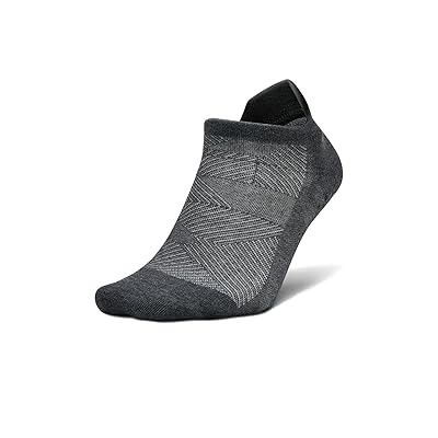 Feetures Elite Max Cushion Grip No Show Tab Quarter Length Socks Shoes Flow Gray