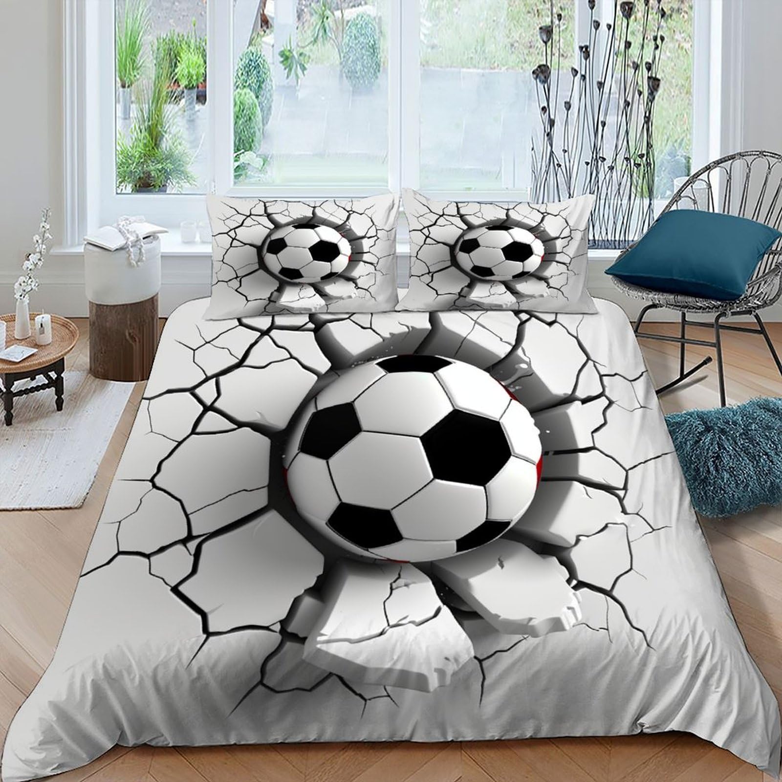 Housse de couette football 3D pour éviter les draps froissés et ravir vos enfants