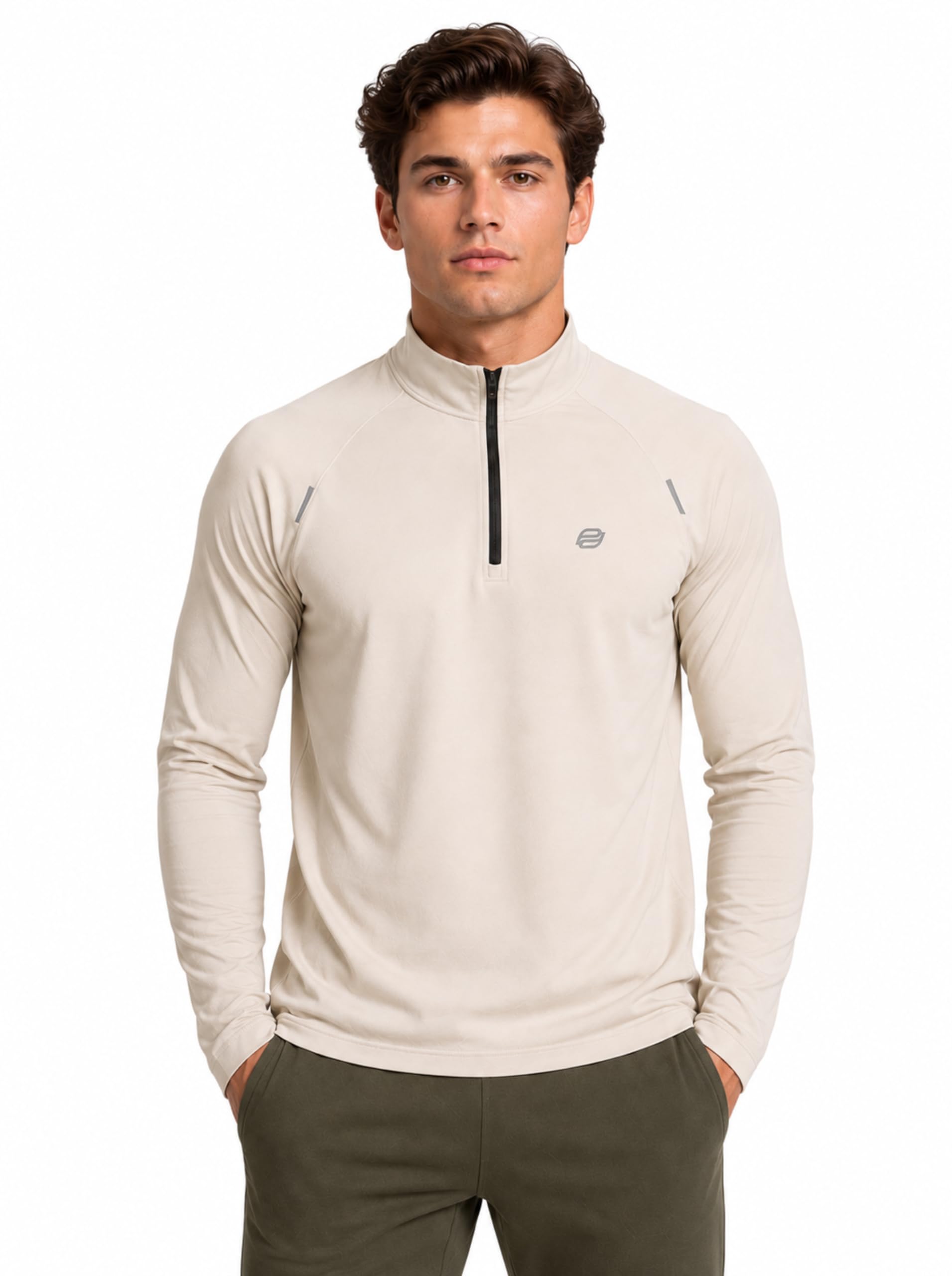 pump'd Men's Half Zipper Synthetic T-Shirt | Mock Neck | Moisture-Wicking, Quick-Dry Fabric | Ideal for Biking, Riding & Outdoor Activities-picture-15
