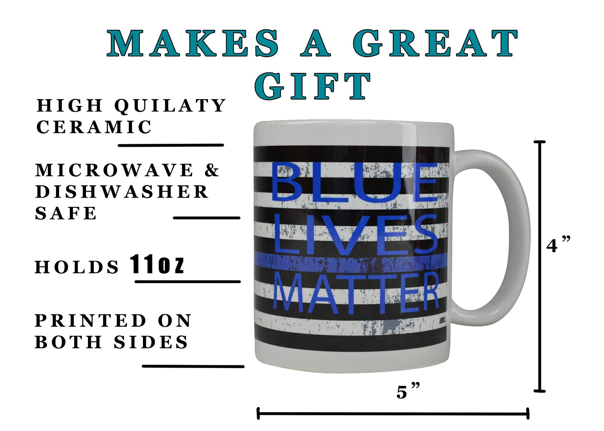 Kaffeetasse Blue Lives Matter – Dünne Blaue Linie & US-Flagge, Geschenk Für Polizisten