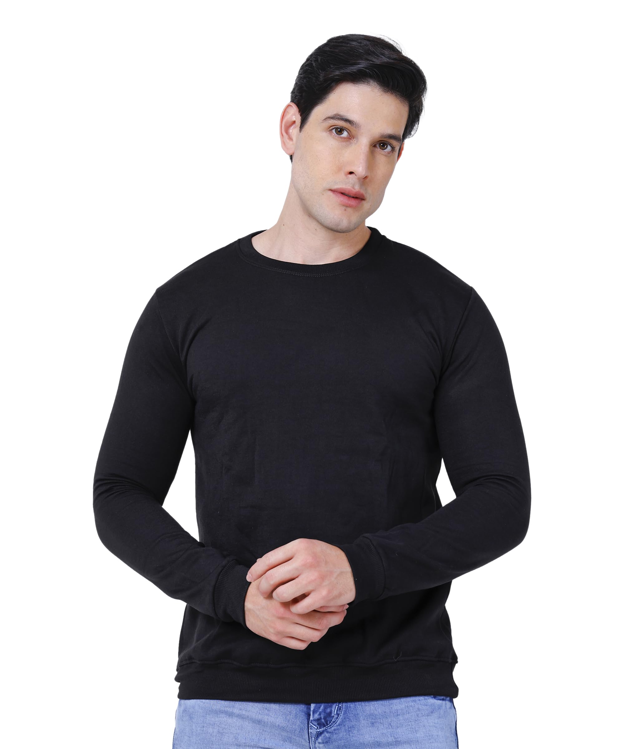 pl@cids20 style Plain Sweatshirt for Men's, Soft Fleece Comfort for Workout & Casual Winter Wear-picture-24