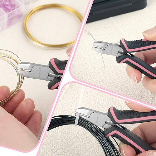 Miniatura 4 de Mini alicates de corte diagonal de 4 pulgadas, cortadores de alambre floral para flores artificiales, alicates laterales para fabricación de joyas,