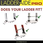 Ideal Security Foldable Ladder-Aide PRO: Fits Steps 4.921" to 7.875" High, Ladder Extender, Accessories, Stabilizer, Leveler for Single and Extension Ladders
