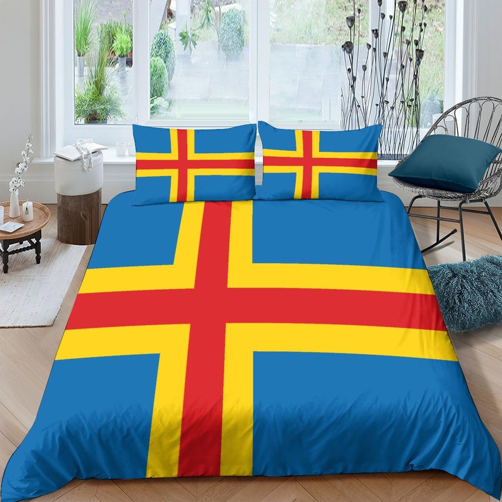 Housse de couette 135x200 microfibre Åland pour éliminer la corvée de repassage du lit simple