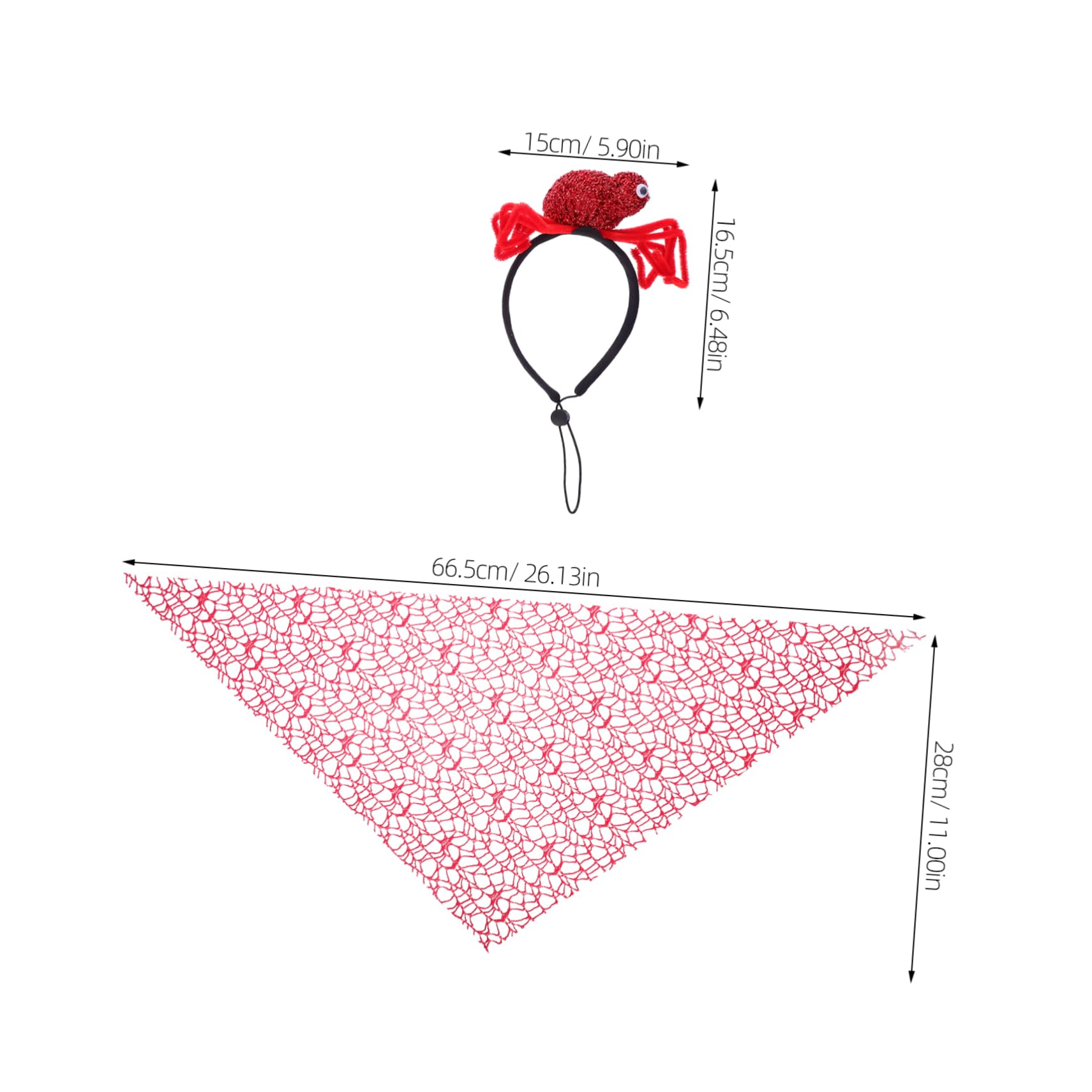 Toyvian 2pcs Bandana d'halloween pour Chien en Polyester Rouge Motifs Araignée et Spectre, Accessoires Confortables et Festifs pour Événement Trick-Or-Treating