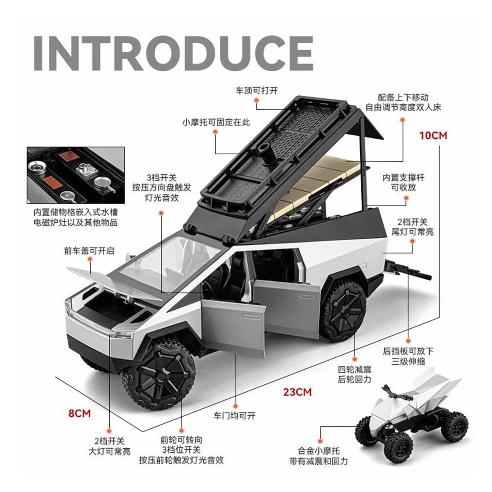 Amazon.co.jp: ダイキャストカー 1 24 テスラ サイバートラック