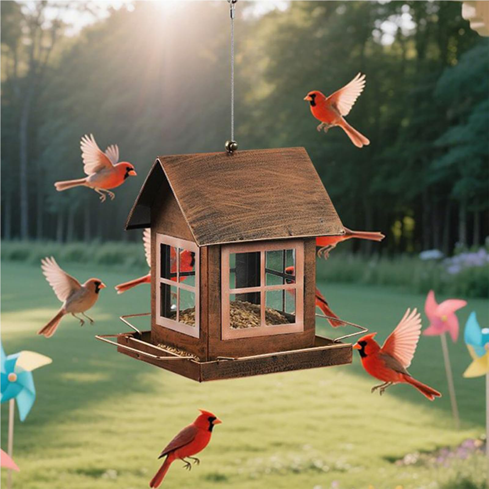 Comederos para Pájaros De Exterior Estación De Alimentación Y Observación | Comederos Para Aves Silvestres Para Exteriores Para Jardín Patio Balcón Terraza Porche Cena