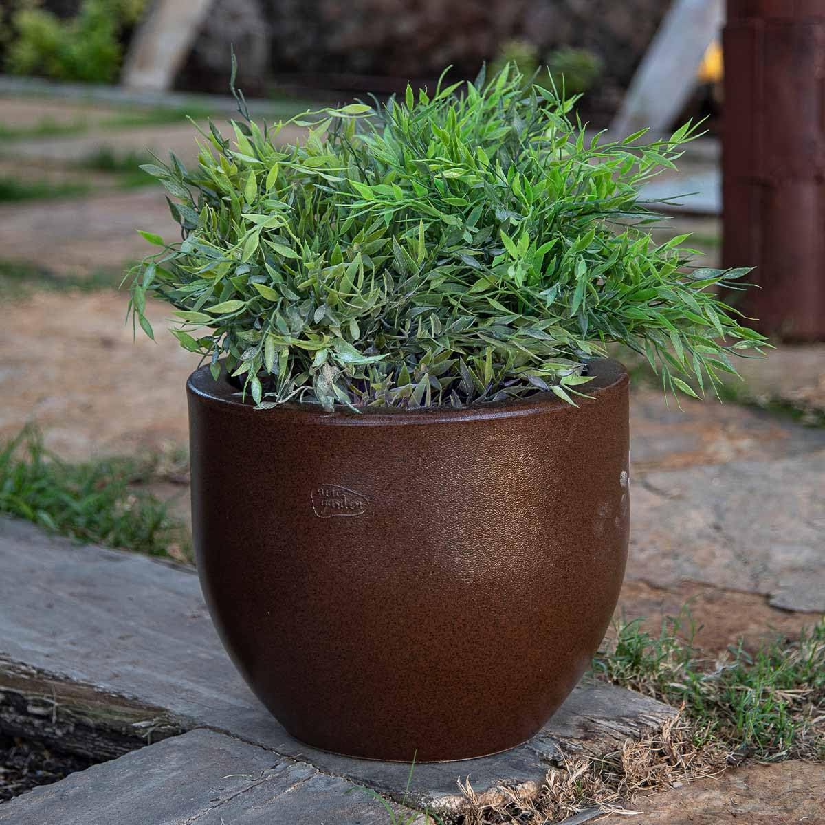 newgarden Macetero Redondo Azalea Decorativo para Interior y Exterior. Muy Resistente a los Rayos UV. Maceta Grande para Flores y Plantas Hecho Polietileno en España (ø40x33 cm, Terracota)