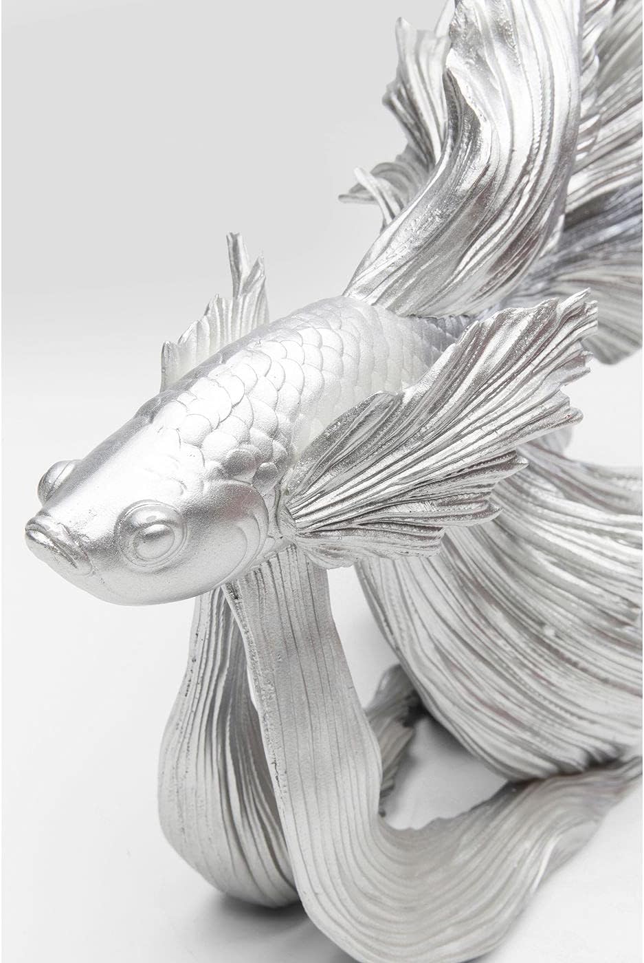 KARE Design Decorative Object, Betta Fish Silver Small 36.5x33.5x14cm