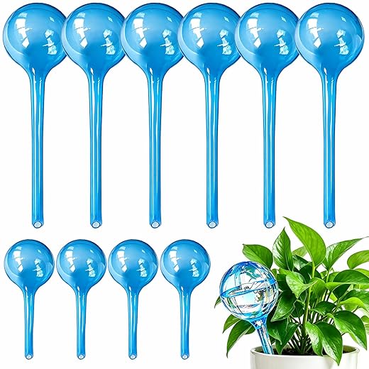 MOONSOUND Self Watering Globes for Plants - 10pcs Automatic Watering Bulbs for Indoor & Outdoor Potted Plants, Vacation Plant Care, Water Conservation Device