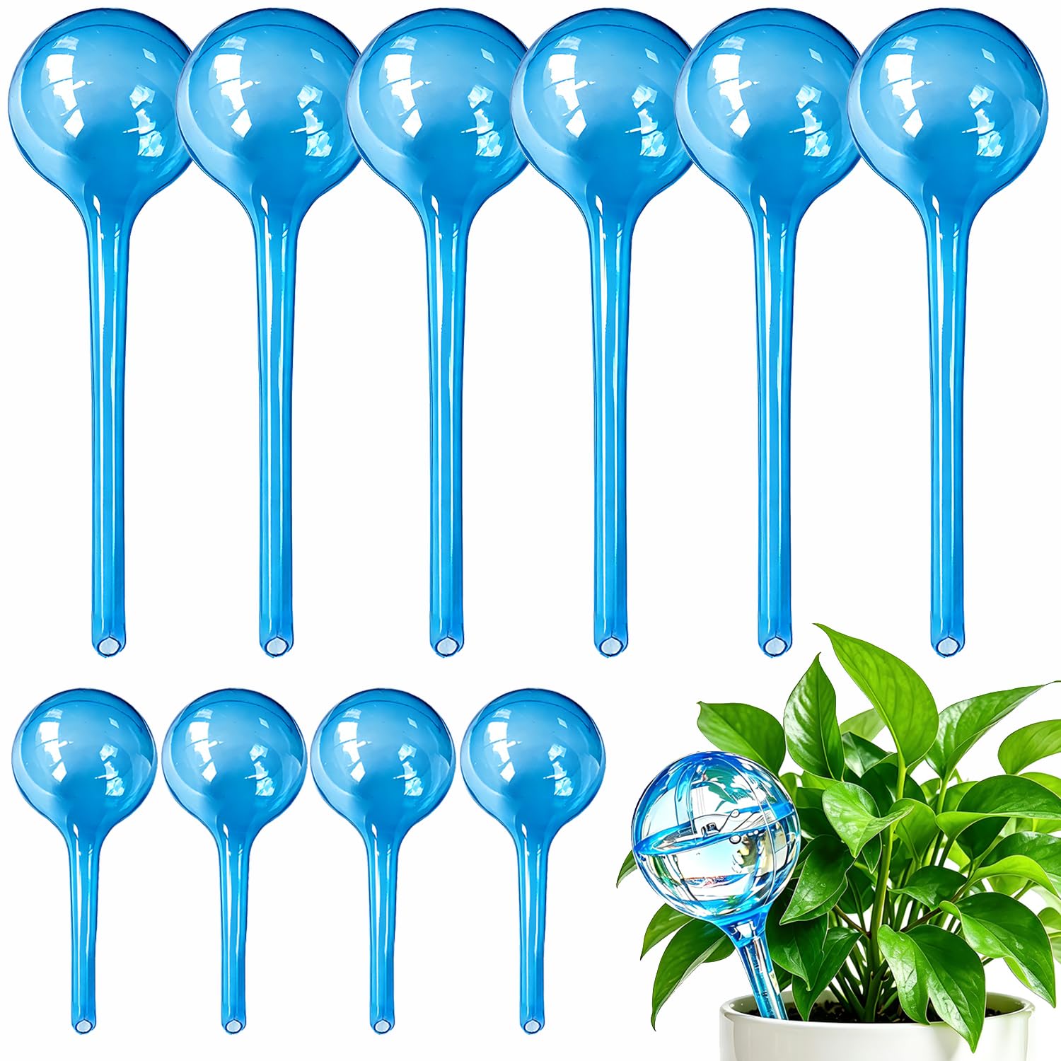 MOONSOUND TOTYAO Plant Watering Globes, 10Pcs Plastic Automatic Self Water Bulbs, Water Globe Irrigation Device Decorative for Indoor Outdoor
