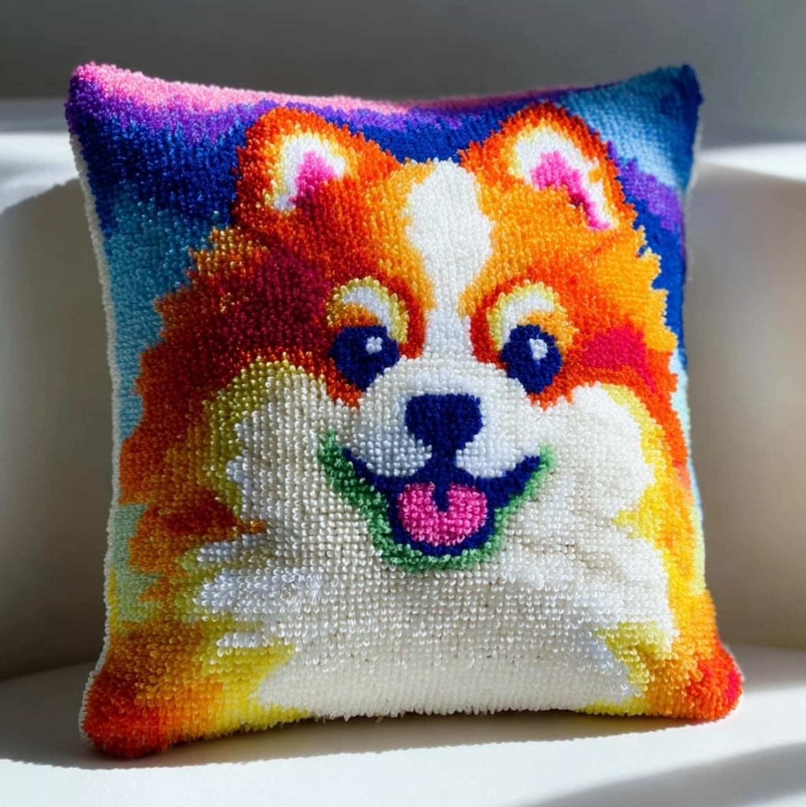 AxiangziK Latch Hook Cushion Kits for Adults Beginners,Pomeranian Dogs