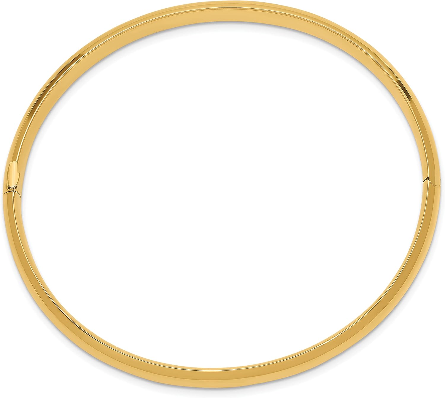 IceCarats 14K Solid Yellow Gold 6.35mm Oversize Hinged Bangle Bracelet